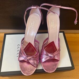 Gucci Crawford Pink Metallic Sandal